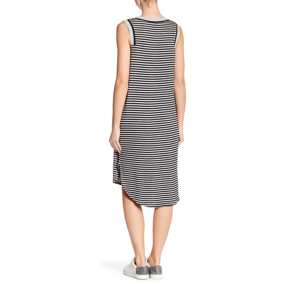 Superfoxx by Nordstrom gray striped dress … - Picture 2 of 8